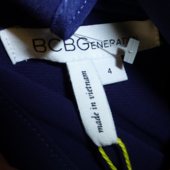 BCBGeneration Midnight Blue Ruffle Dress NWT - Picture 4 of 8